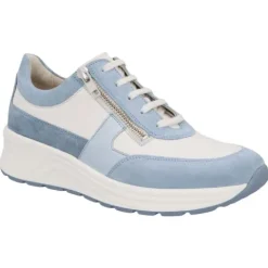 Solidus - Wijdte H - 46022 - Blauw met Wit - Uitneembaar Voetbed